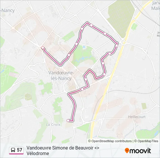 57 Bus Line Map