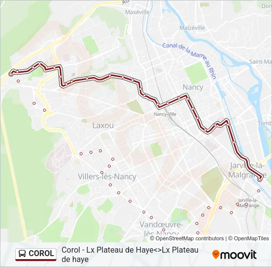 COROL Bus Line Map