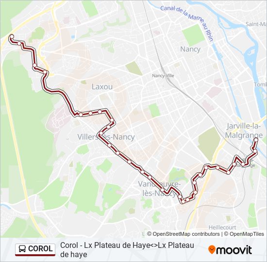 COROL bus Line Map