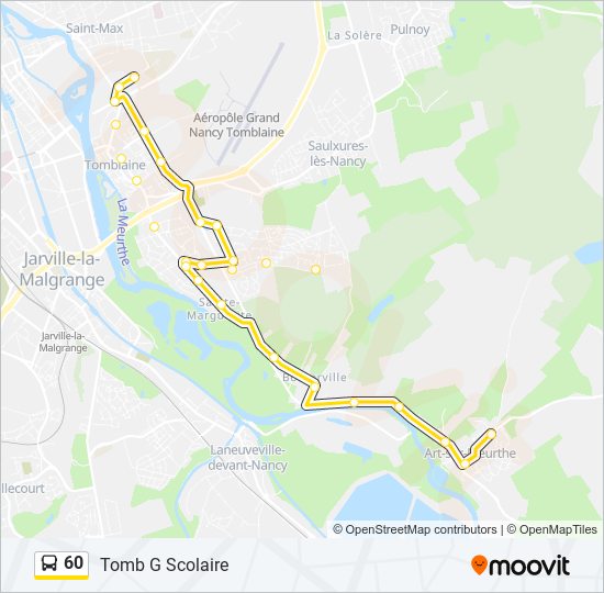 Plan de la ligne 60 de bus