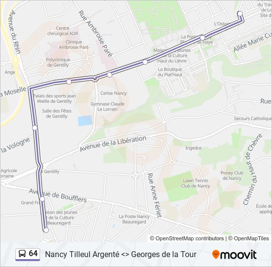 Mapa de 64 de autobús