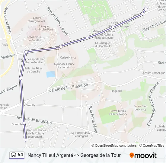 64 Bus Line Map