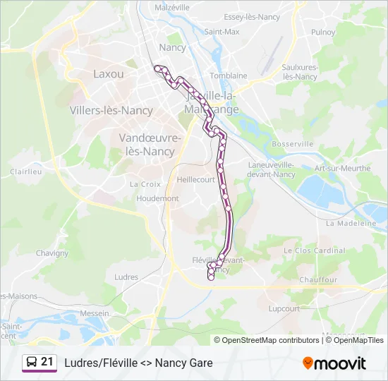 21 Bus Line Map