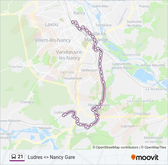 21 bus Line Map