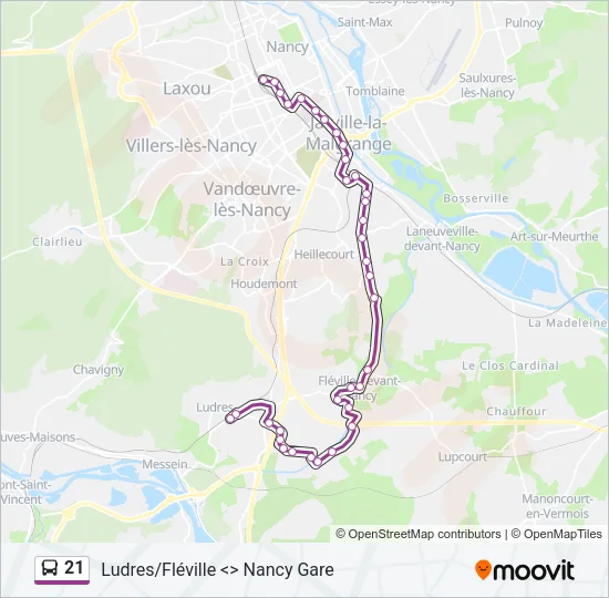 21 Bus Line Map