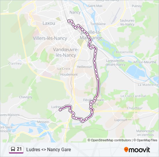 21 bus Line Map