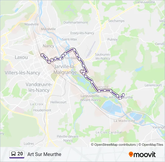 20 Bus Line Map