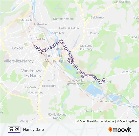 20 Bus Line Map