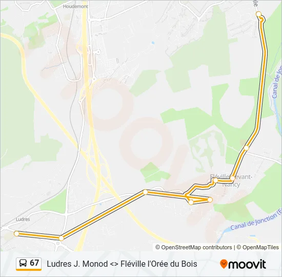 67 Bus Line Map