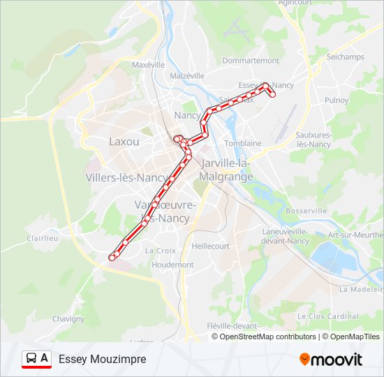 Mapa de A de autobús