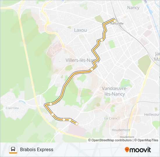 BRABAOIS EXPRESS Bus Line Map