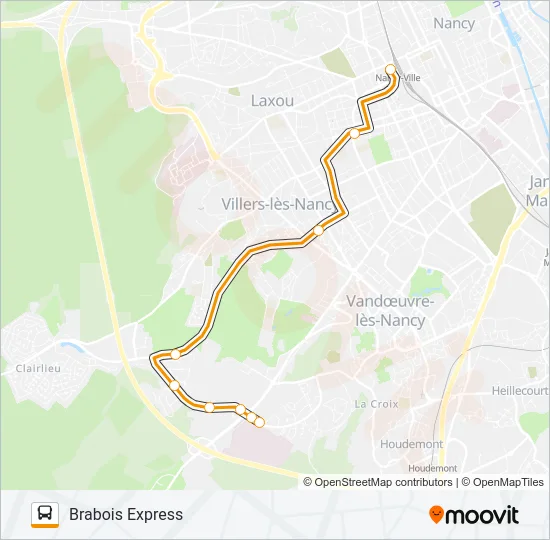 BRABAOIS EXPRESS Bus Line Map