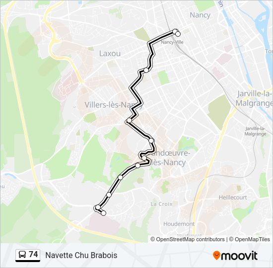 74 Bus Line Map