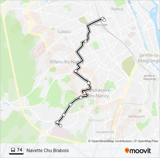 74 Bus Line Map