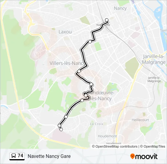 74 Bus Line Map