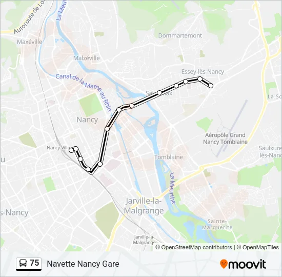 75 Bus Line Map