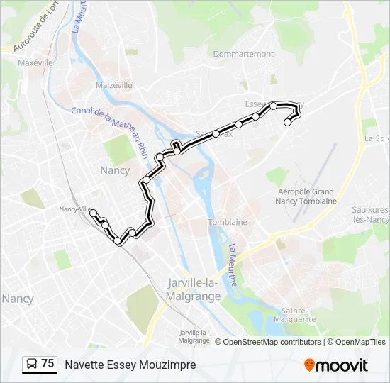 75 Bus Line Map