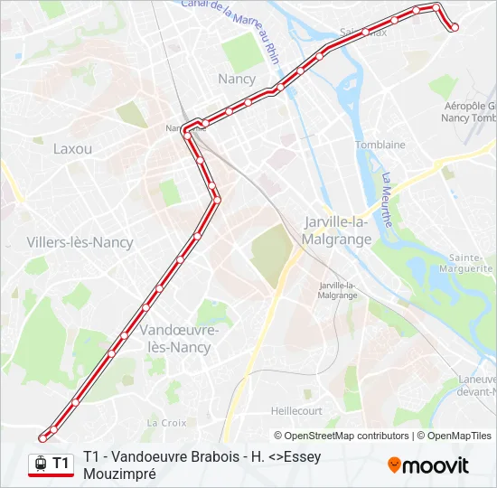 T1 Light Rail Line Map