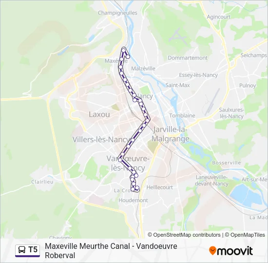 T5 Bus Line Map