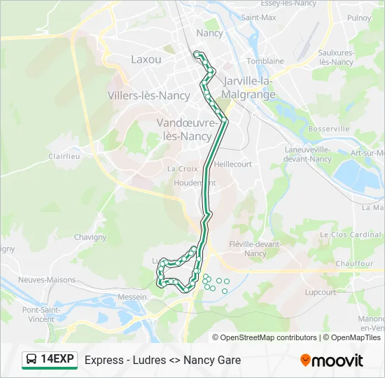 14EXP Bus Line Map