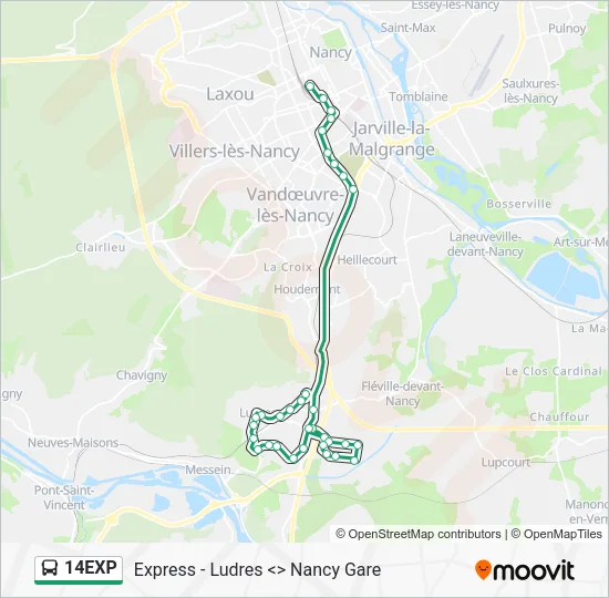 14EXP Bus Line Map