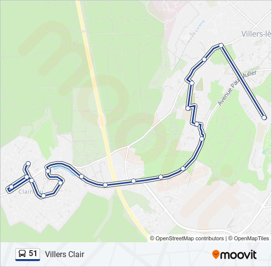 Mapa de 51 de autobús