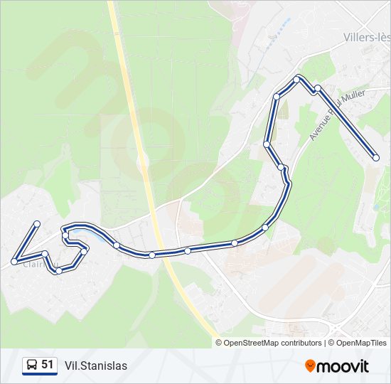 Mapa de 51 de autobús