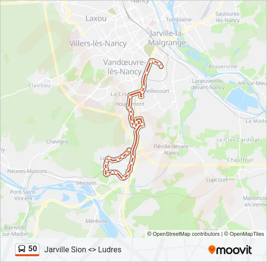 50 Bus Line Map