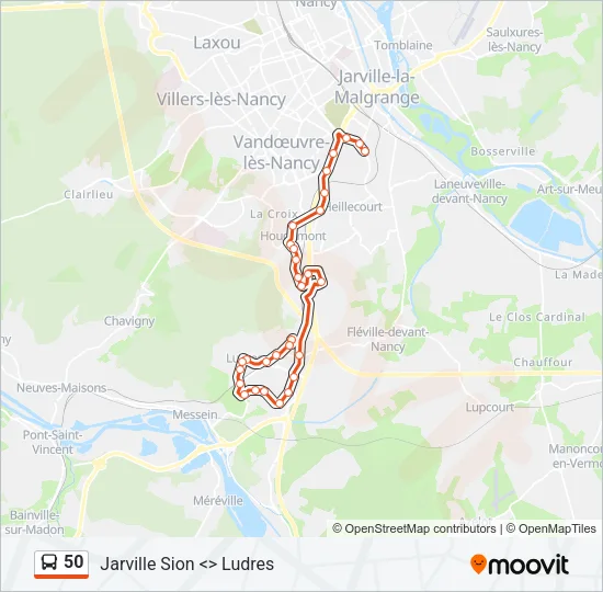 50 Bus Line Map