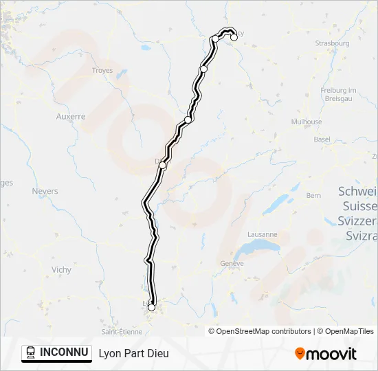 INCONNU Train Line Map