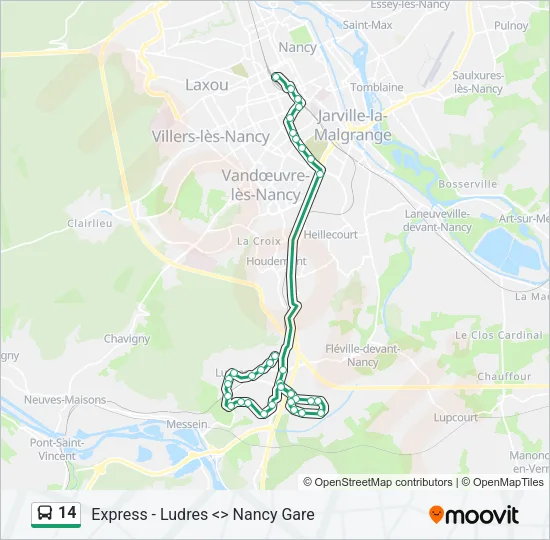 14 Bus Line Map