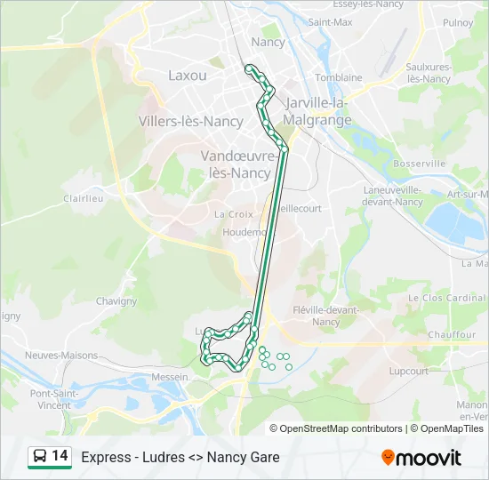 14 Bus Line Map