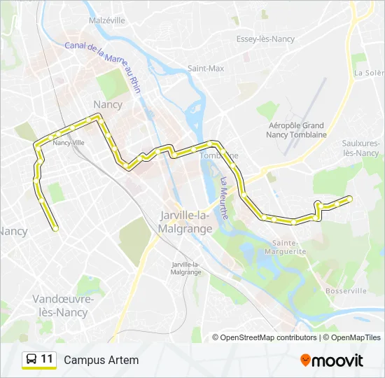 11 Bus Line Map
