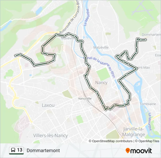 13 Bus Line Map