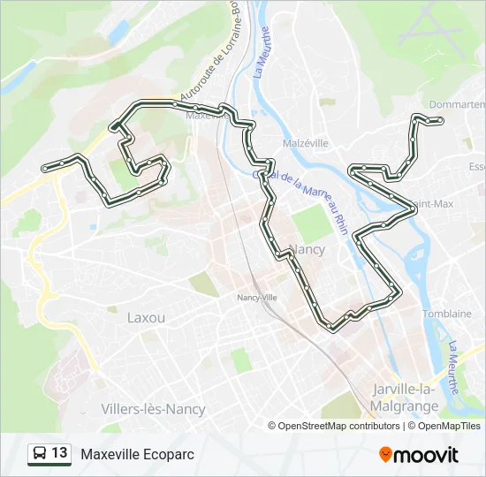 13 Bus Line Map
