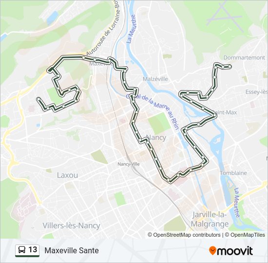 13 bus Line Map