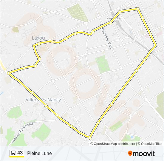43 Bus Line Map