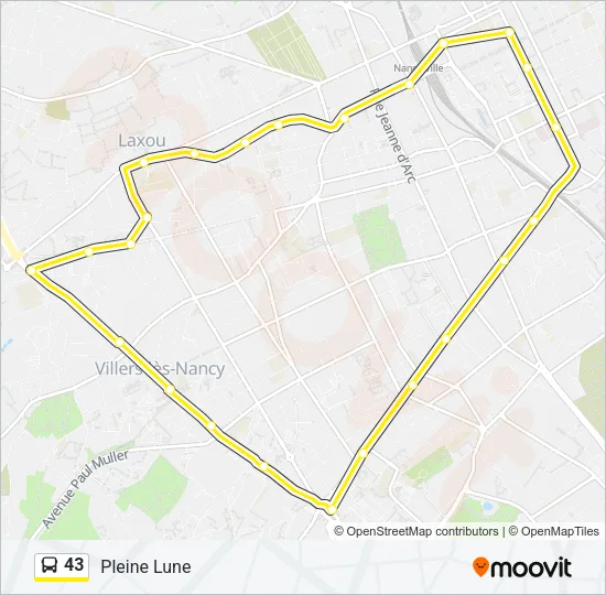 43 Bus Line Map