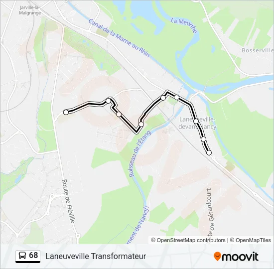 68 Bus Line Map