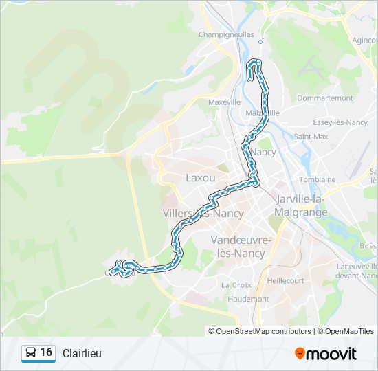 16 bus Line Map