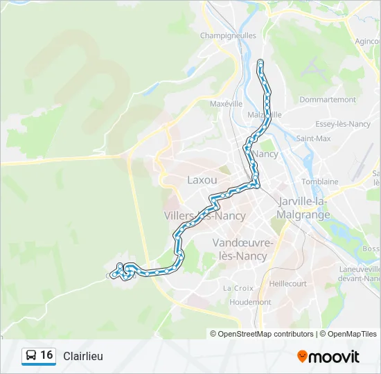 16 Bus Line Map