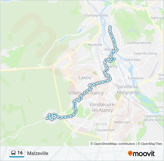 16 Bus Line Map