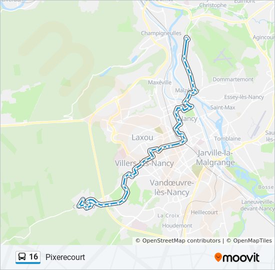 16 bus Line Map