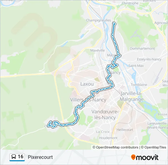 16 Bus Line Map