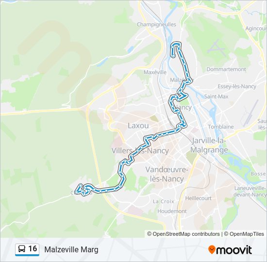 Mapa de 16 de autobús