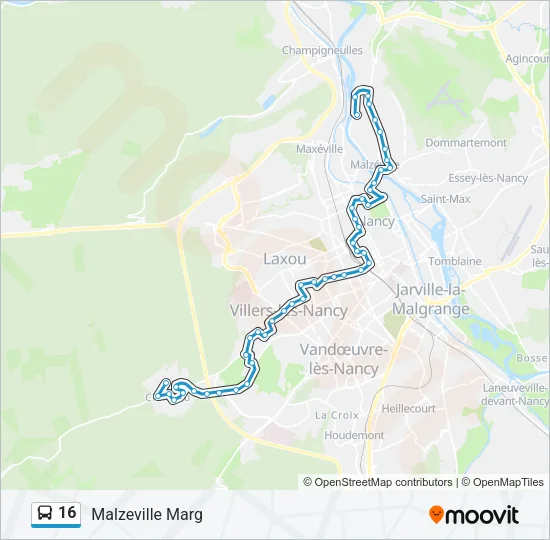 16 Bus Line Map