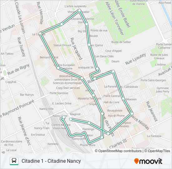 CITADINE 1 bus Line Map