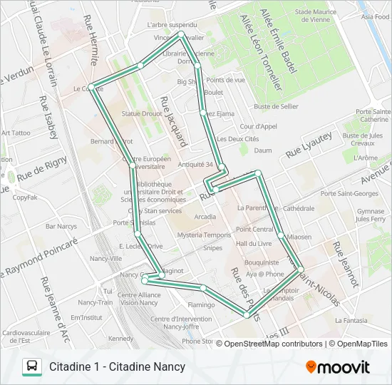 CITADINE 1 Bus Line Map
