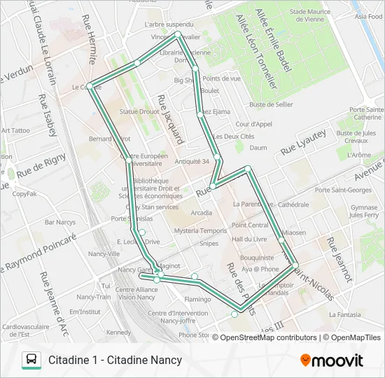 CITADINE 1 Bus Line Map