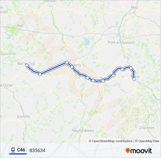 Mapa de C46 de tren